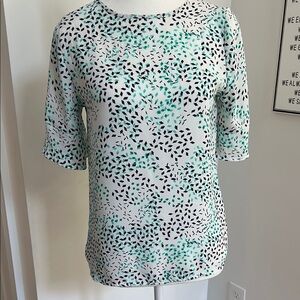 The Limited Green and Black Fitted 3/4 Sleeve Blouse